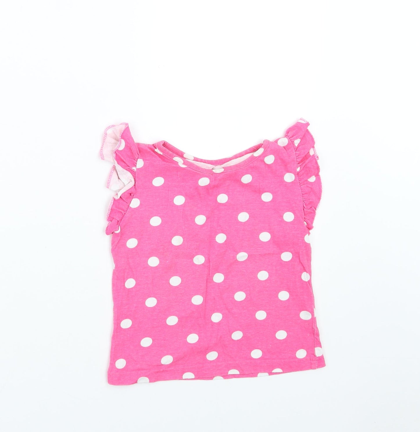 Young Dimension Girls Pink Polka Dot  Basic T-Shirt Size 2-3 Years