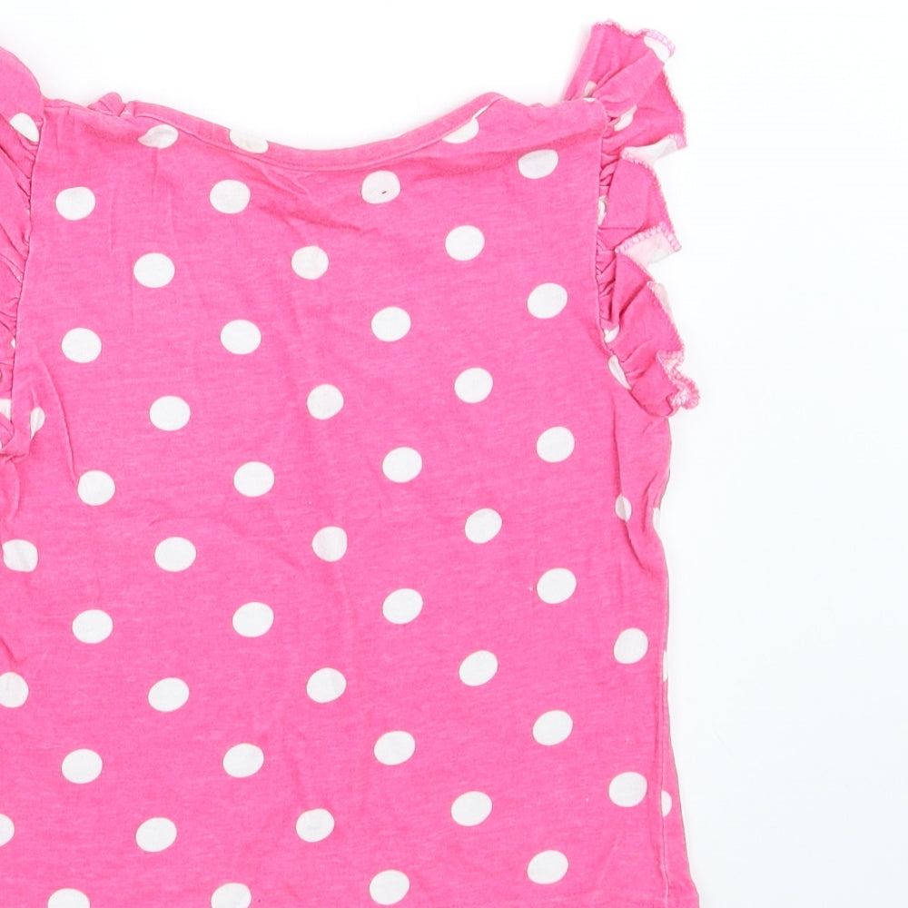 Young Dimension Girls Pink Polka Dot  Basic T-Shirt Size 2-3 Years