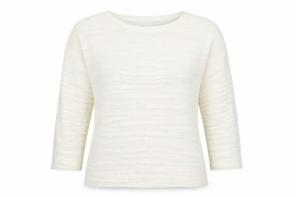 Text Womens White  Knit Pullover Jumper Size S