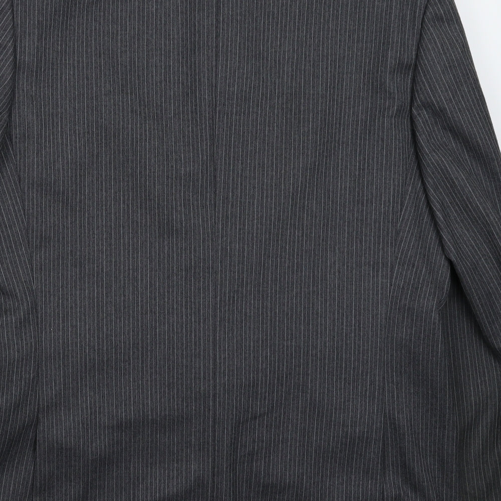 Greenwods Mens Grey Striped  Jacket Suit Jacket Size 42