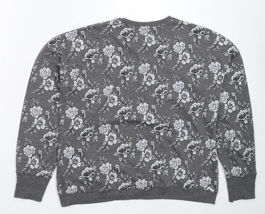 Matalan Womens Grey Floral  Top Pyjama Top Size M