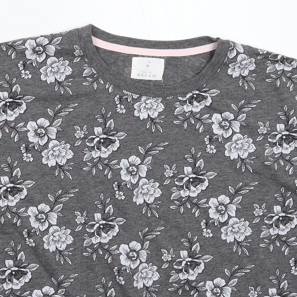 Matalan Womens Grey Floral  Top Pyjama Top Size M