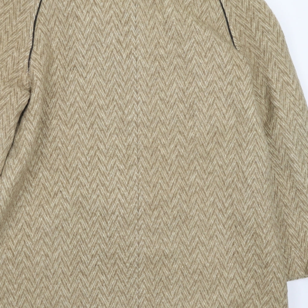 La Petite Womens Beige Herringbone  Jacket Coat Size L