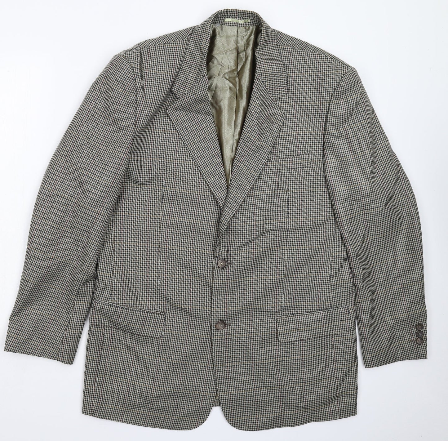 Preworn Mens Multicoloured Houndstooth  Jacket Suit Jacket Size 40