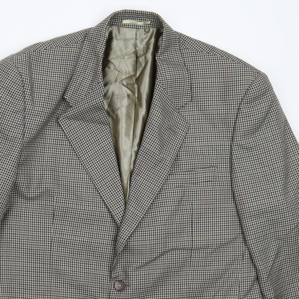 Preworn Mens Multicoloured Houndstooth  Jacket Suit Jacket Size 40