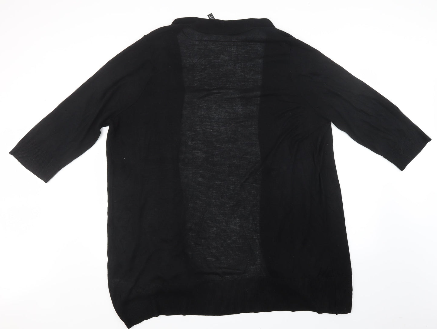 Preworn Womens Black  Knit Cardigan Jumper Size L
