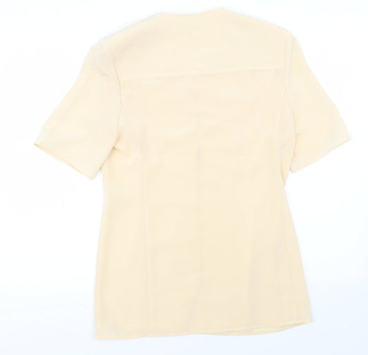 Precis Womens Yellow   Basic Blouse Size 10  - Padded Shoulders