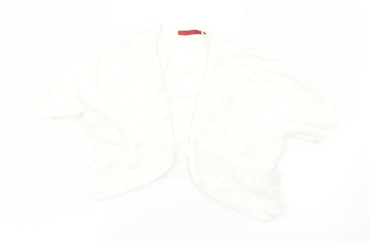 Preworn Womens White  Knit Jacket Waistcoat Size L