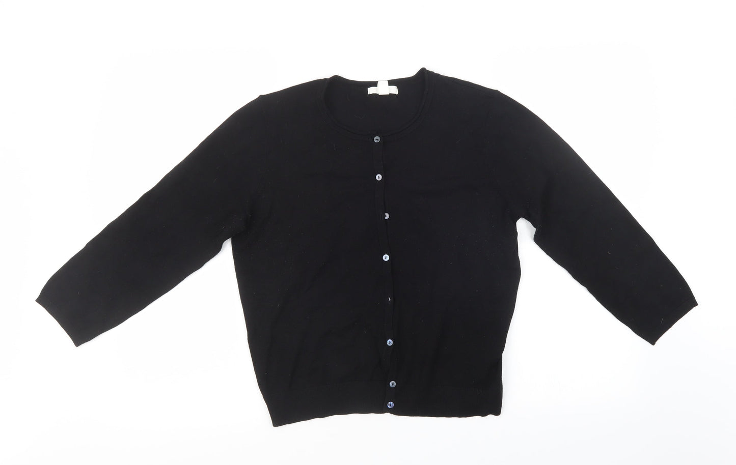 H&M Womens Black  Knit Cardigan Jumper Size M