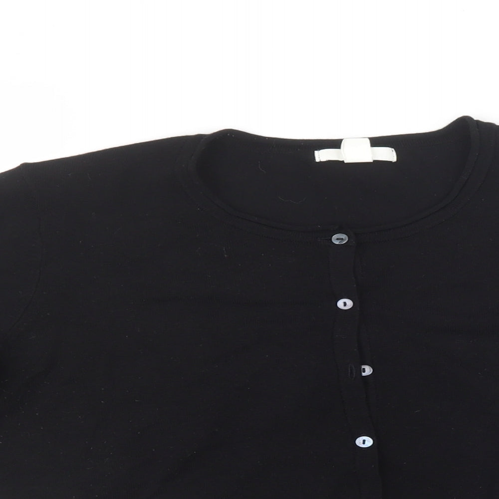 H&M Womens Black  Knit Cardigan Jumper Size M