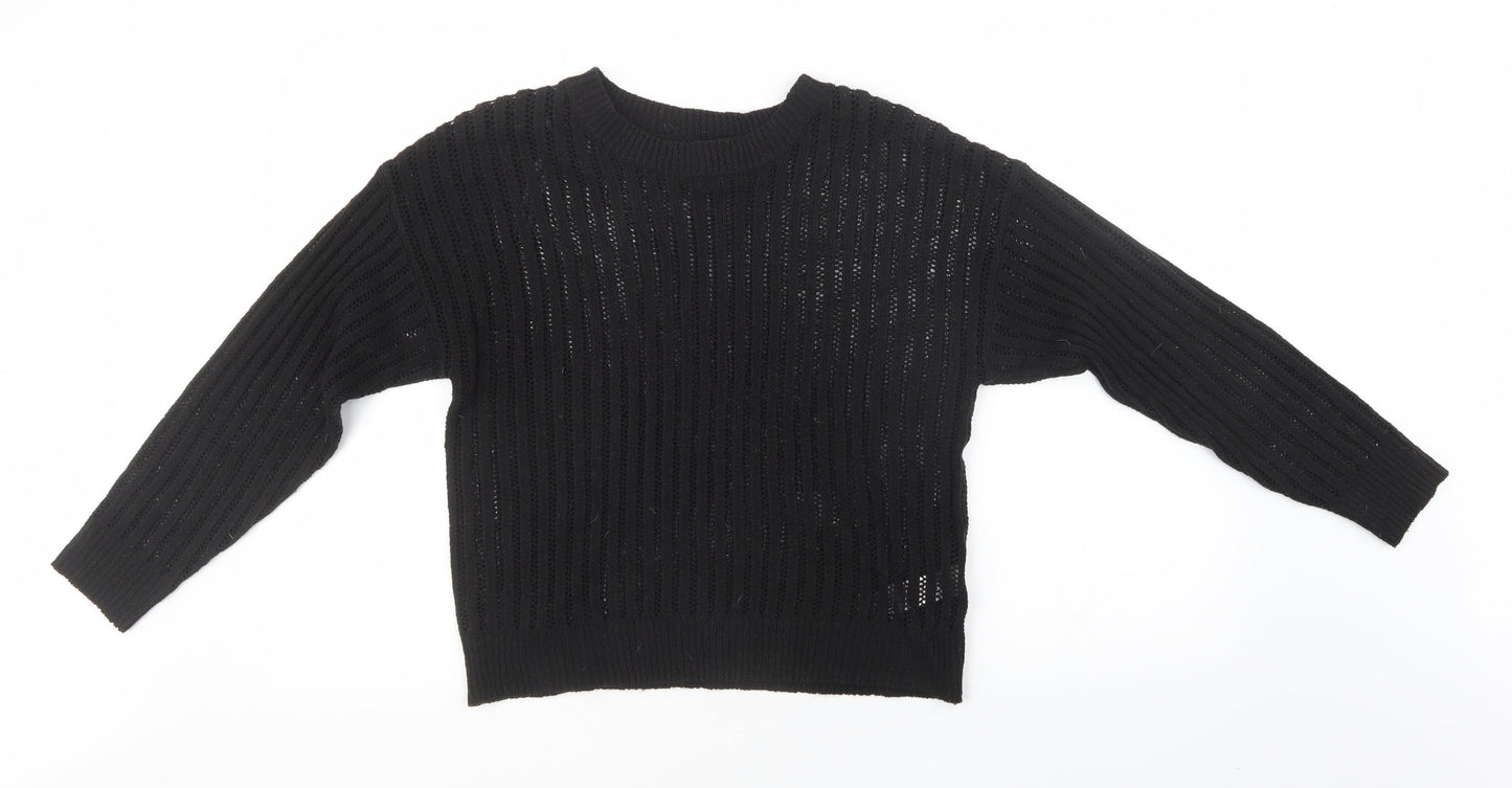 Primark Womens Black  Knit Pullover Sweatshirt Size 14