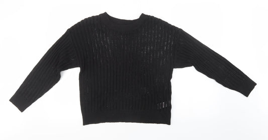 Primark Womens Black  Knit Pullover Sweatshirt Size 14