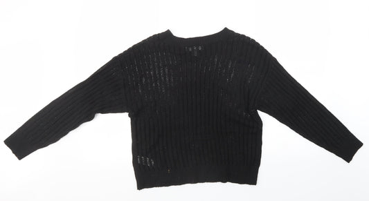 Primark Womens Black  Knit Pullover Sweatshirt Size 14