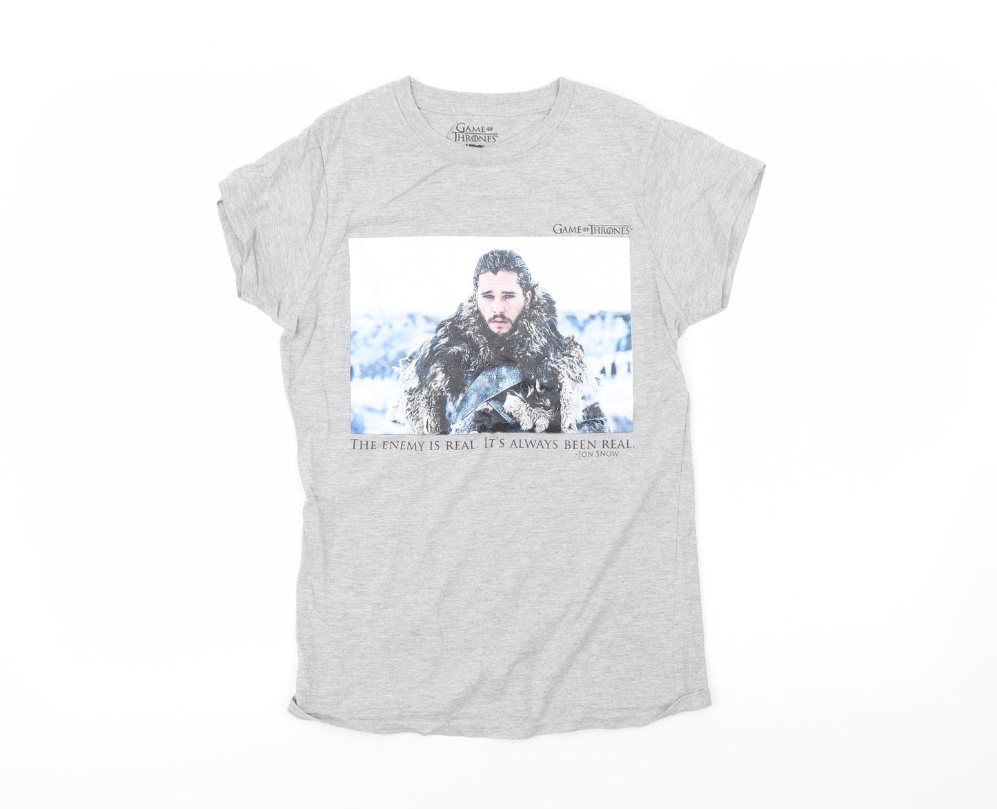 Preworn Womens Grey   Basic T-Shirt Size 6  - Game Of Thrones