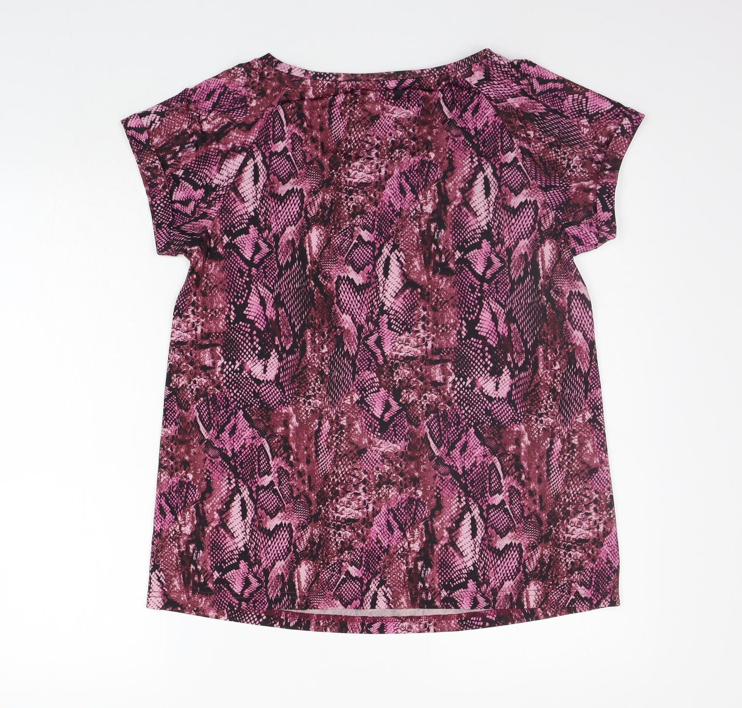 Athletic Works Womens Purple Animal Print  Basic T-Shirt Size S