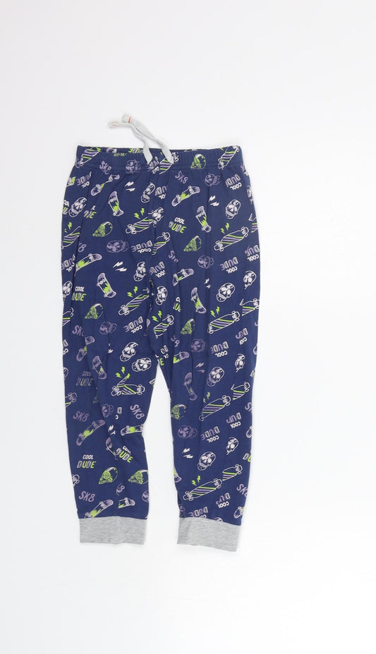 Matalan Girls Blue Geometric  Top Pyjama Pants Size 5 Years