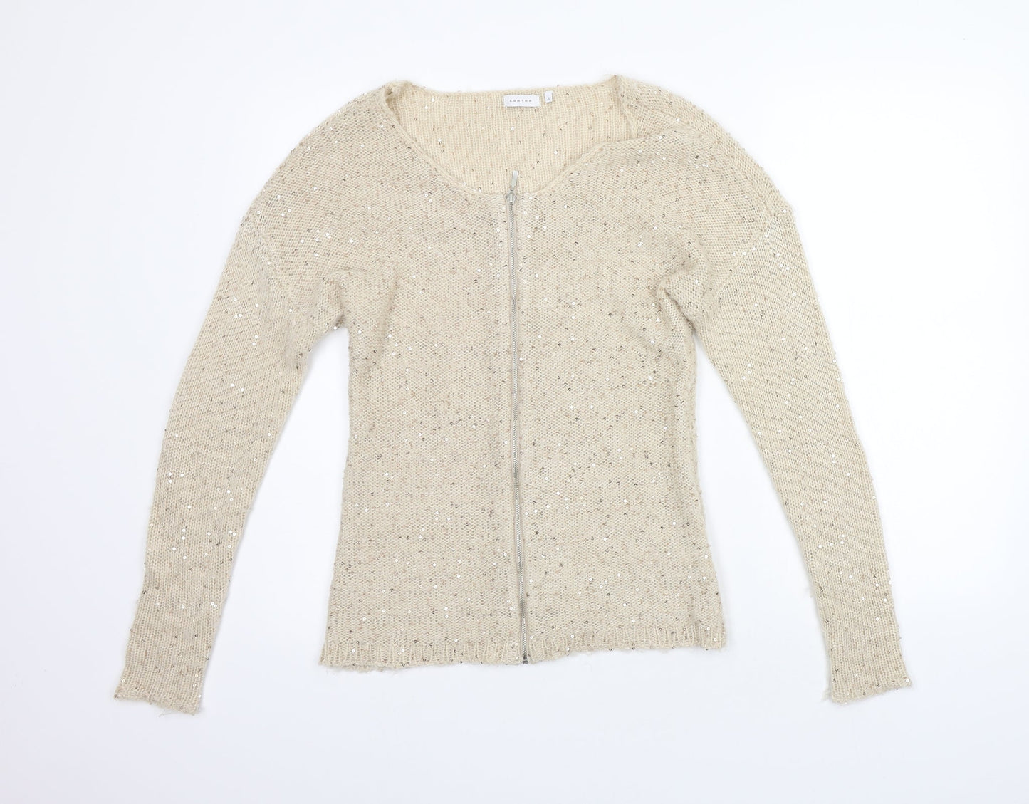 Coaster Womens Beige   Full Zip Jumper Size S