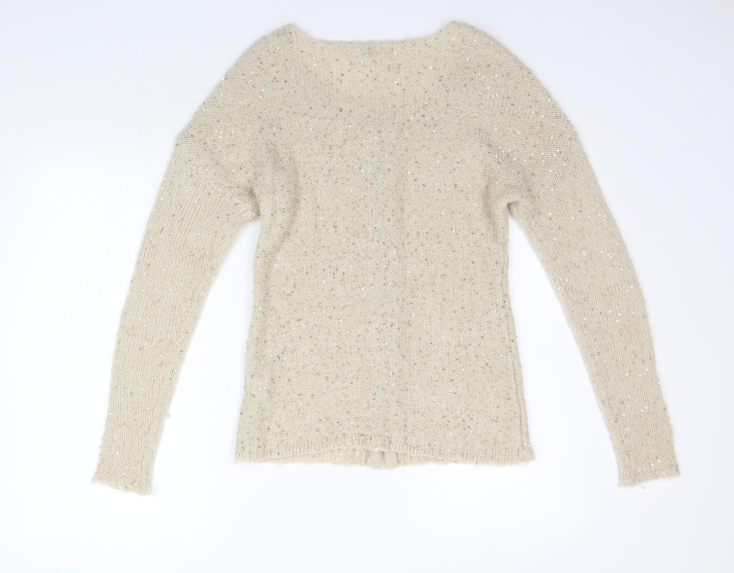 Coaster Womens Beige   Full Zip Jumper Size S