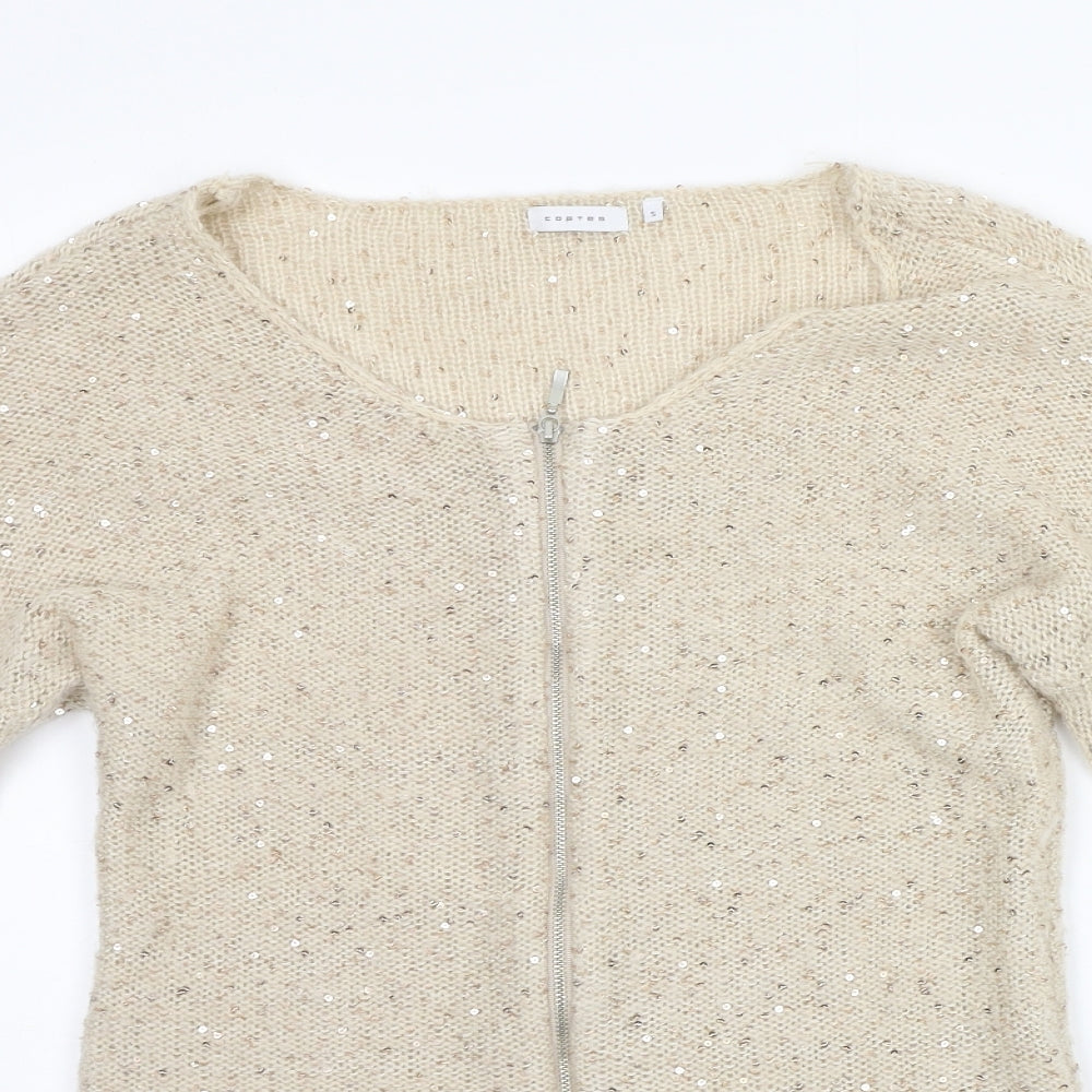 Coaster Womens Beige   Full Zip Jumper Size S