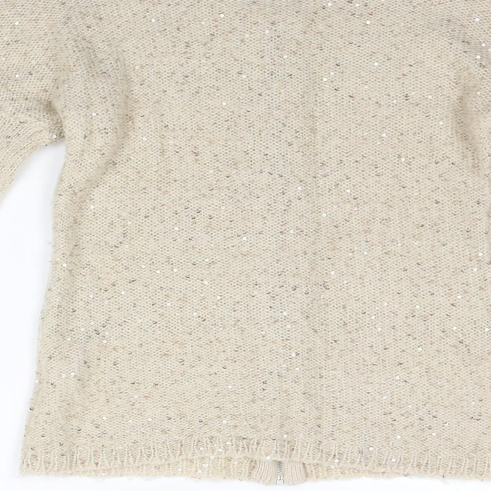 Coaster Womens Beige   Full Zip Jumper Size S