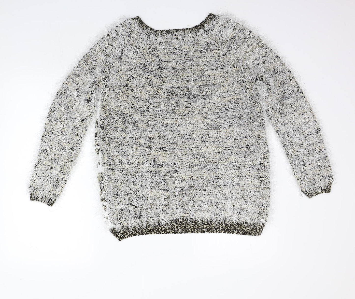 River Island Womens White Geometric  Pullover Jumper Size 12