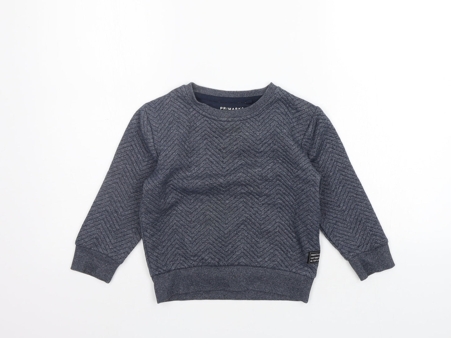 Primark Girls Grey   Henley Jumper Size 4-5 Years