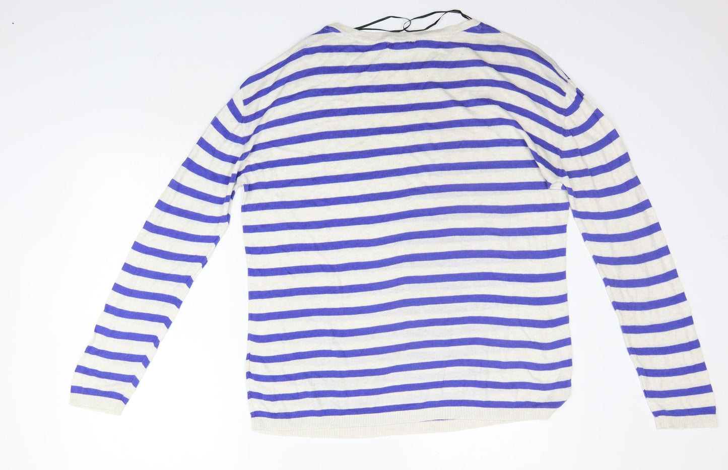 H&M Womens Blue Striped  Pullover Jumper Size M