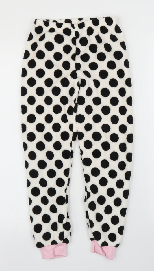 Matalan Girls White Polka Dot  Capri Pyjama Pants Size 8-9 Years