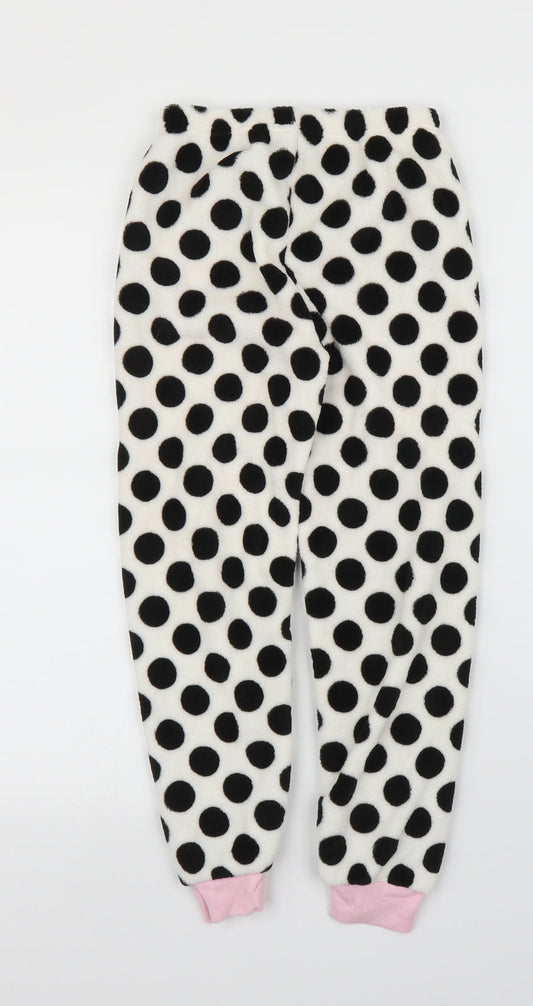 Matalan Girls White Polka Dot  Capri Pyjama Pants Size 8-9 Years