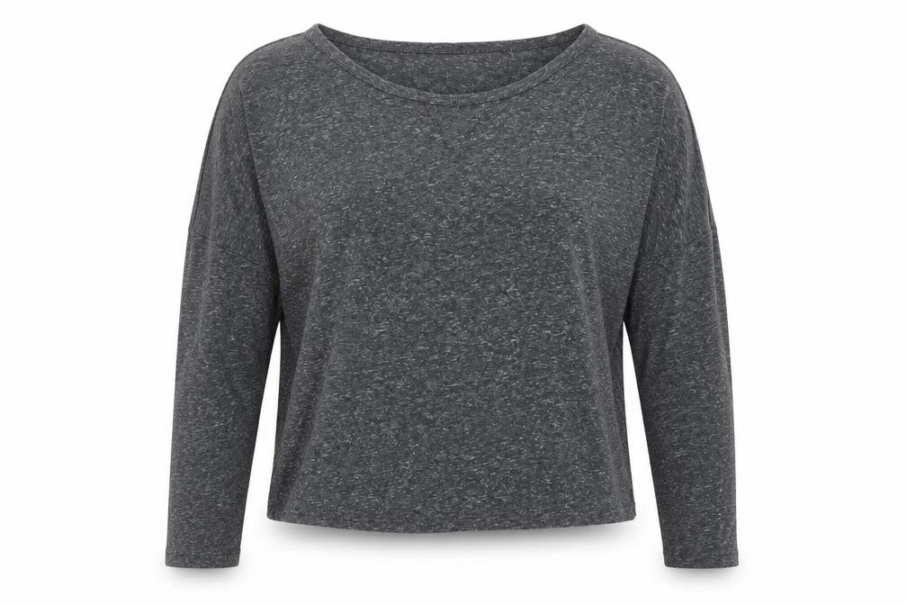 Front view of ASOS women’s grey basic blouse, size UK 12