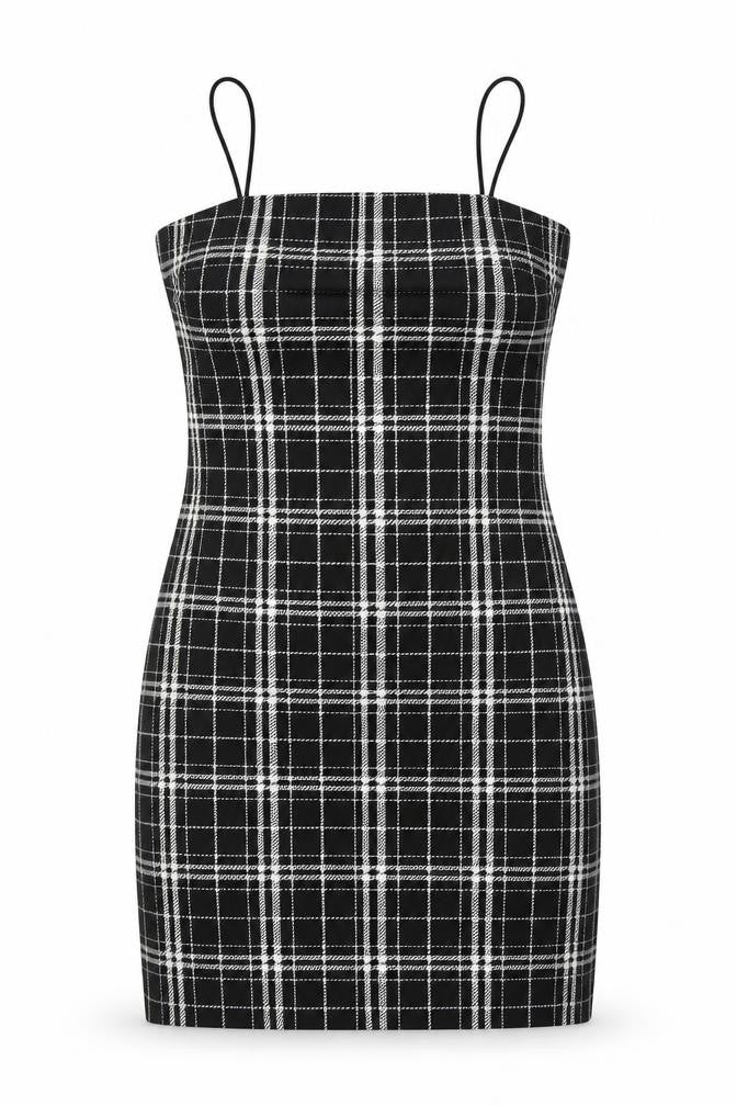 SheIn Womens Black Check  Bodycon  Size L