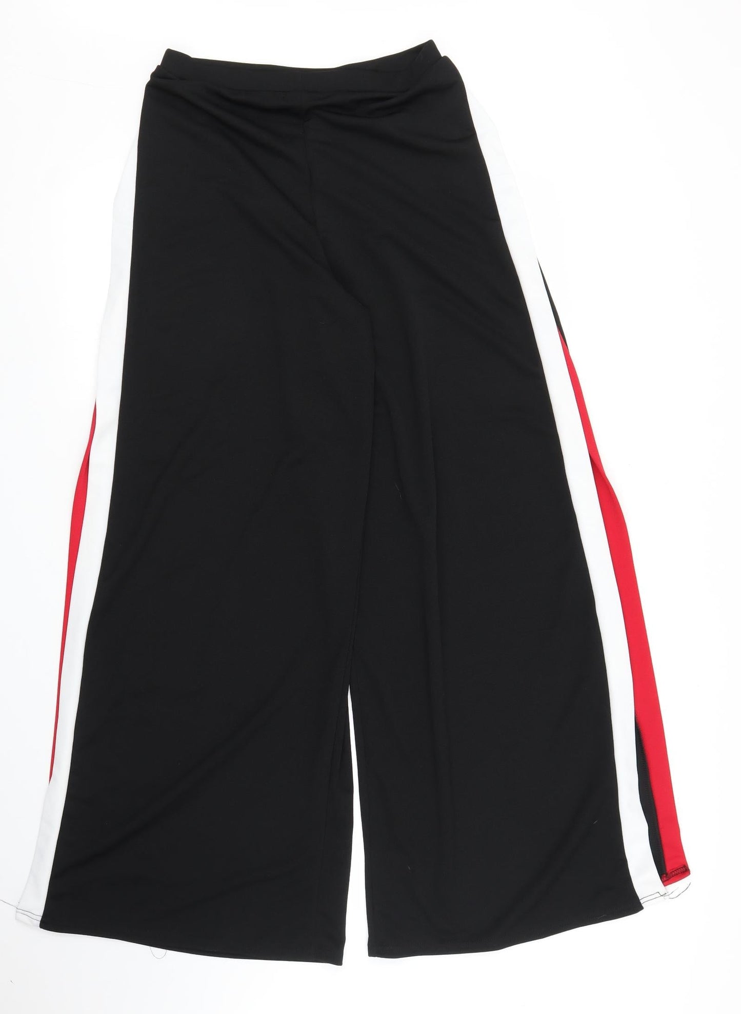 PRETTYLITTLETHING Womens Black   Sweatpants Trousers Size 12 L28 in - Split down sides