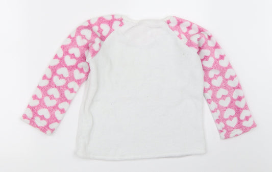 YD Girls White Solid  Top Pyjama Top Size 6-7 Years