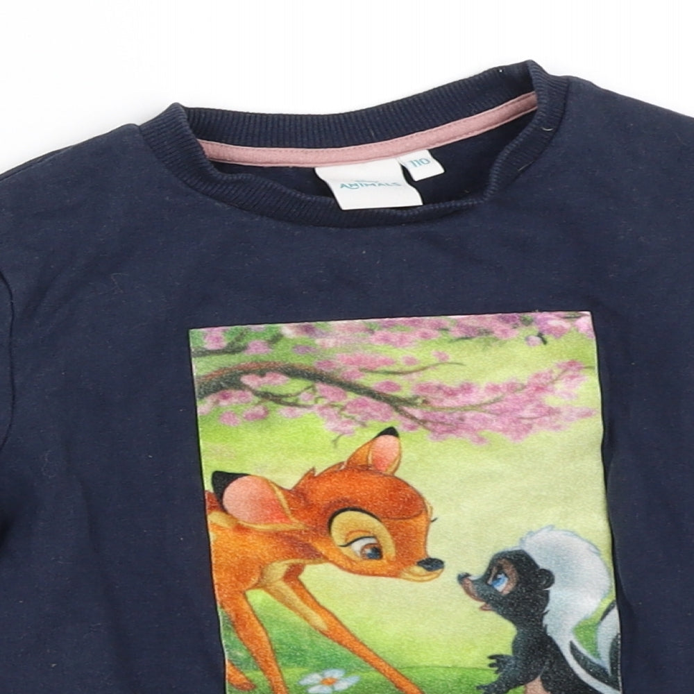 Disney Girls Blue   Pullover Sweatshirt Size 5 Years  - bambi