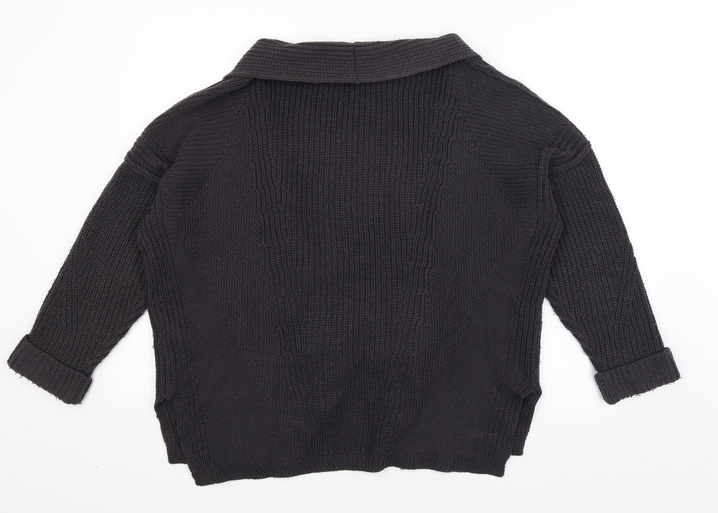 M&S Womens Black   Wrap Jumper Size 12