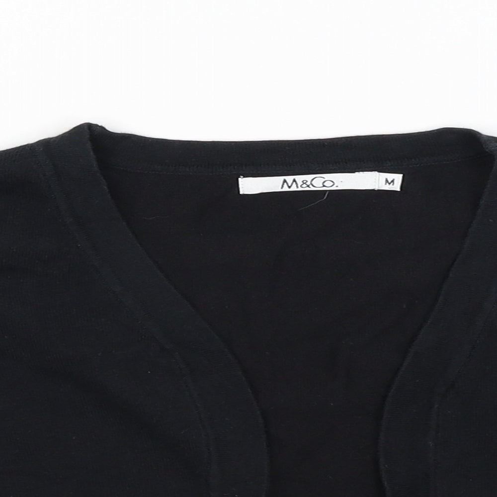 M&Co Womens Black   Wrap Jumper Size M