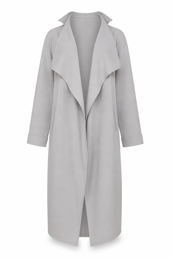 Front view of Atmosphere women’s grey wrap jumper, size UK 10