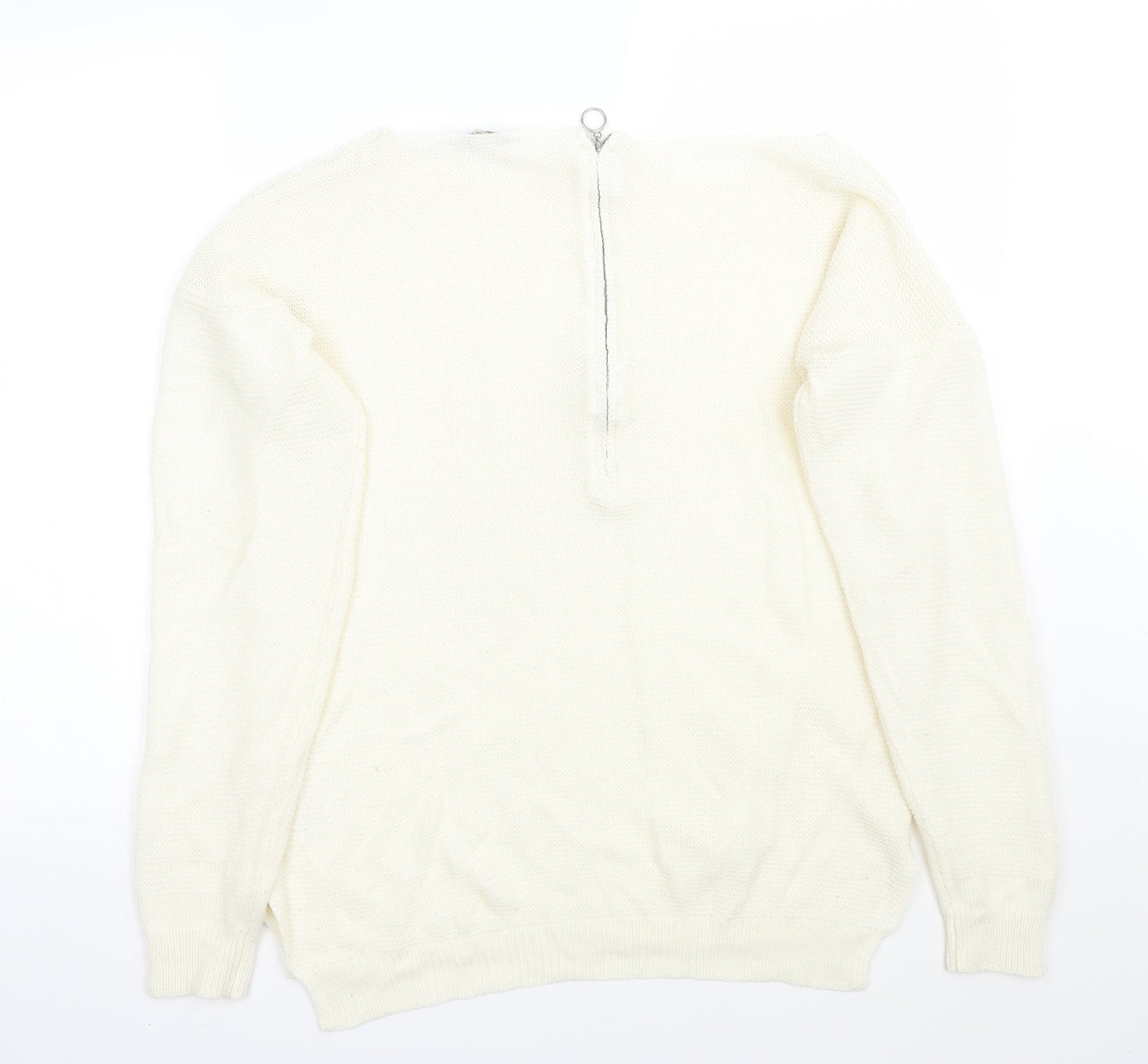 Peacocks Womens White   Pullover Jumper Size M