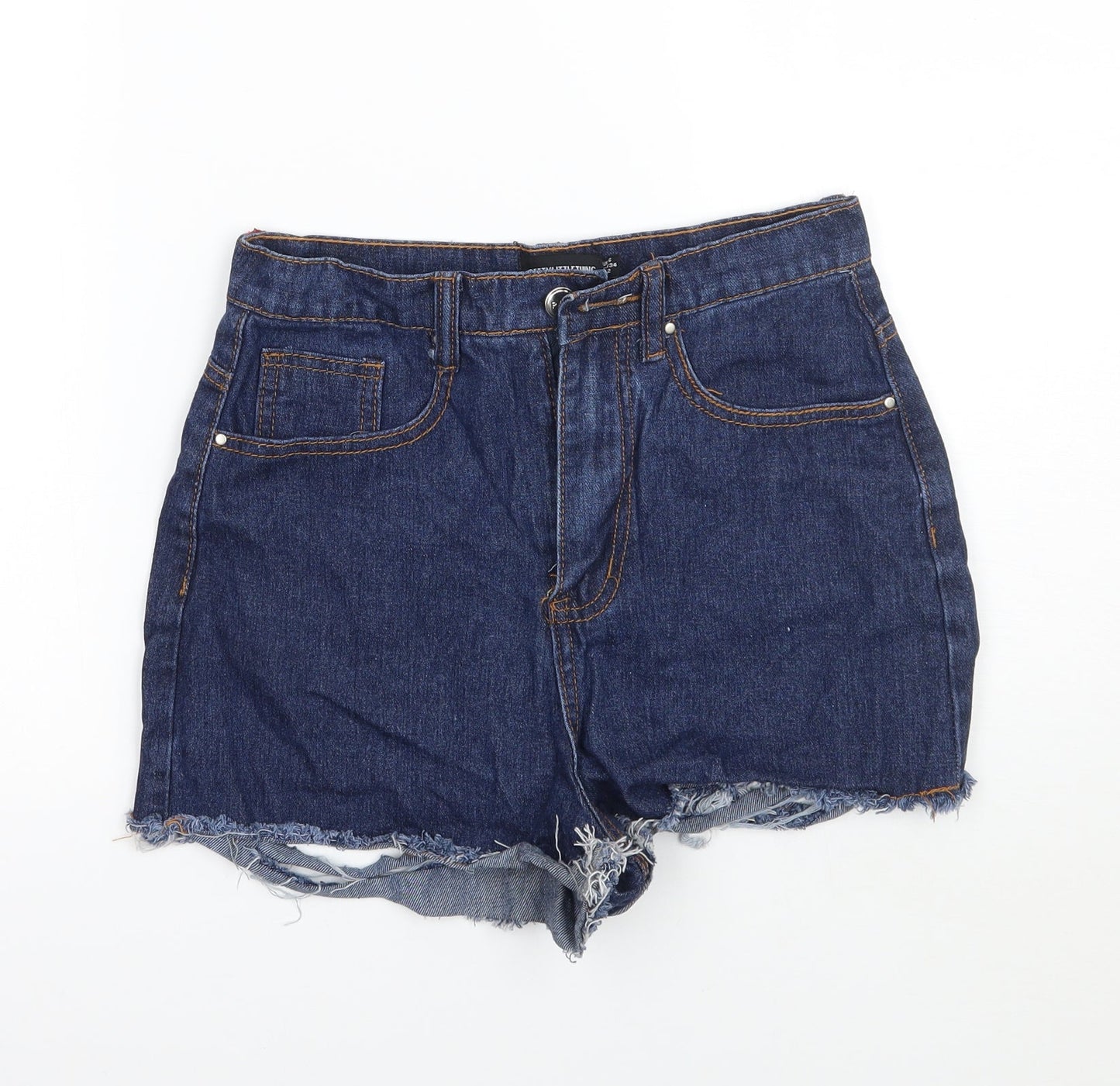 PRETTYLITTLETHING Womens Blue   Cut-Off Shorts Size 6