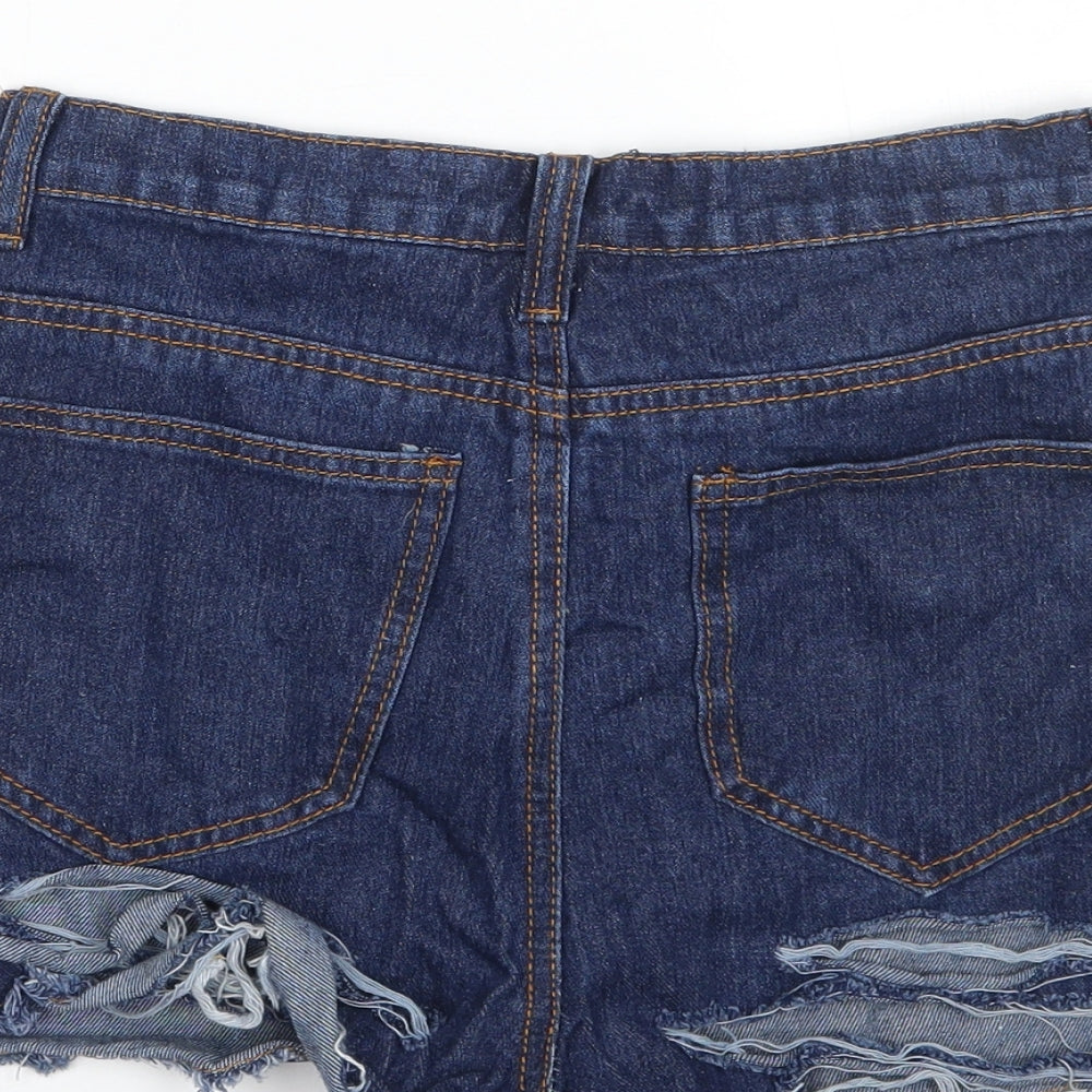 PRETTYLITTLETHING Womens Blue   Cut-Off Shorts Size 6