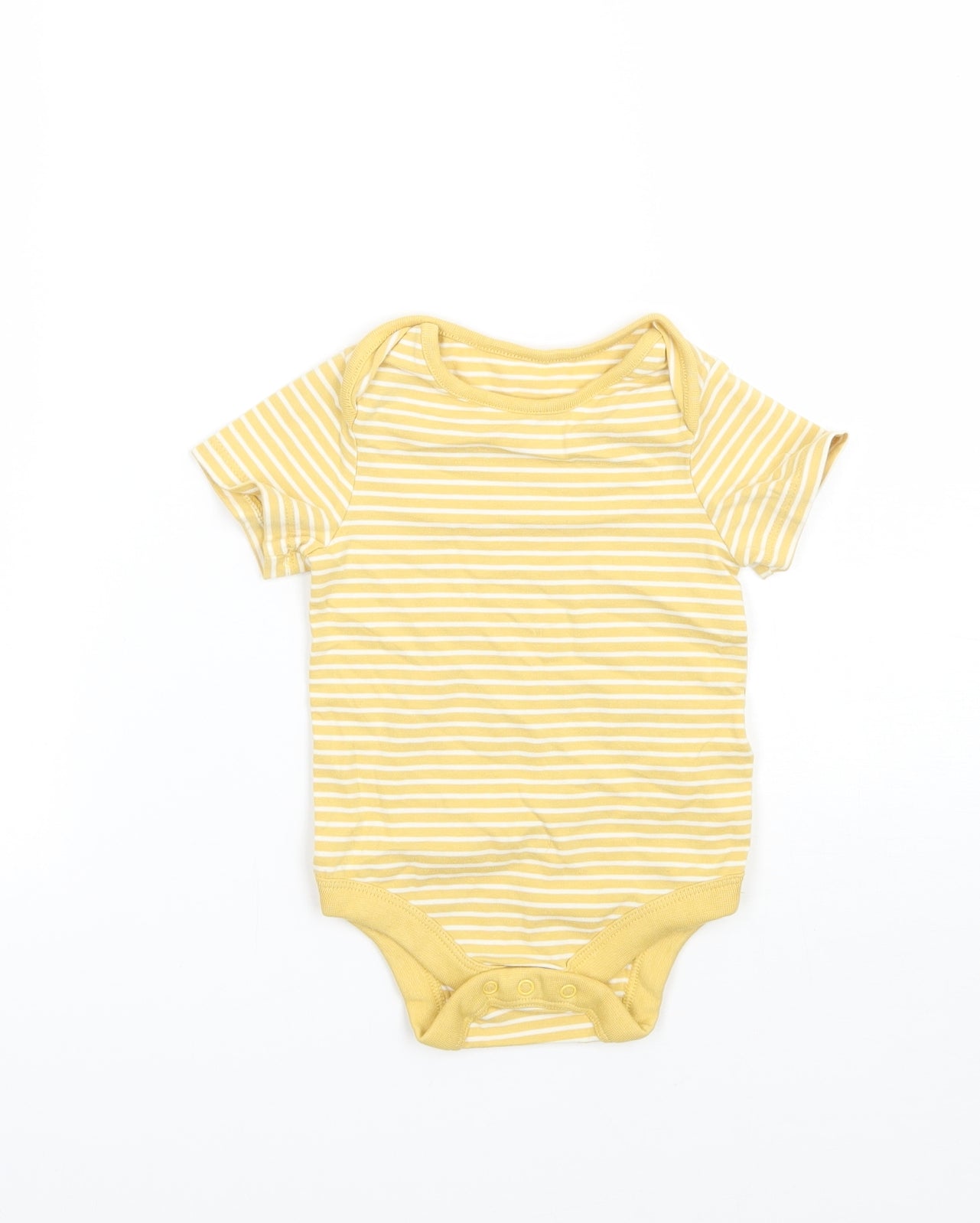 Marks and Spencer Girls Yellow Striped  Babygrow One-Piece Size 6-9 Months