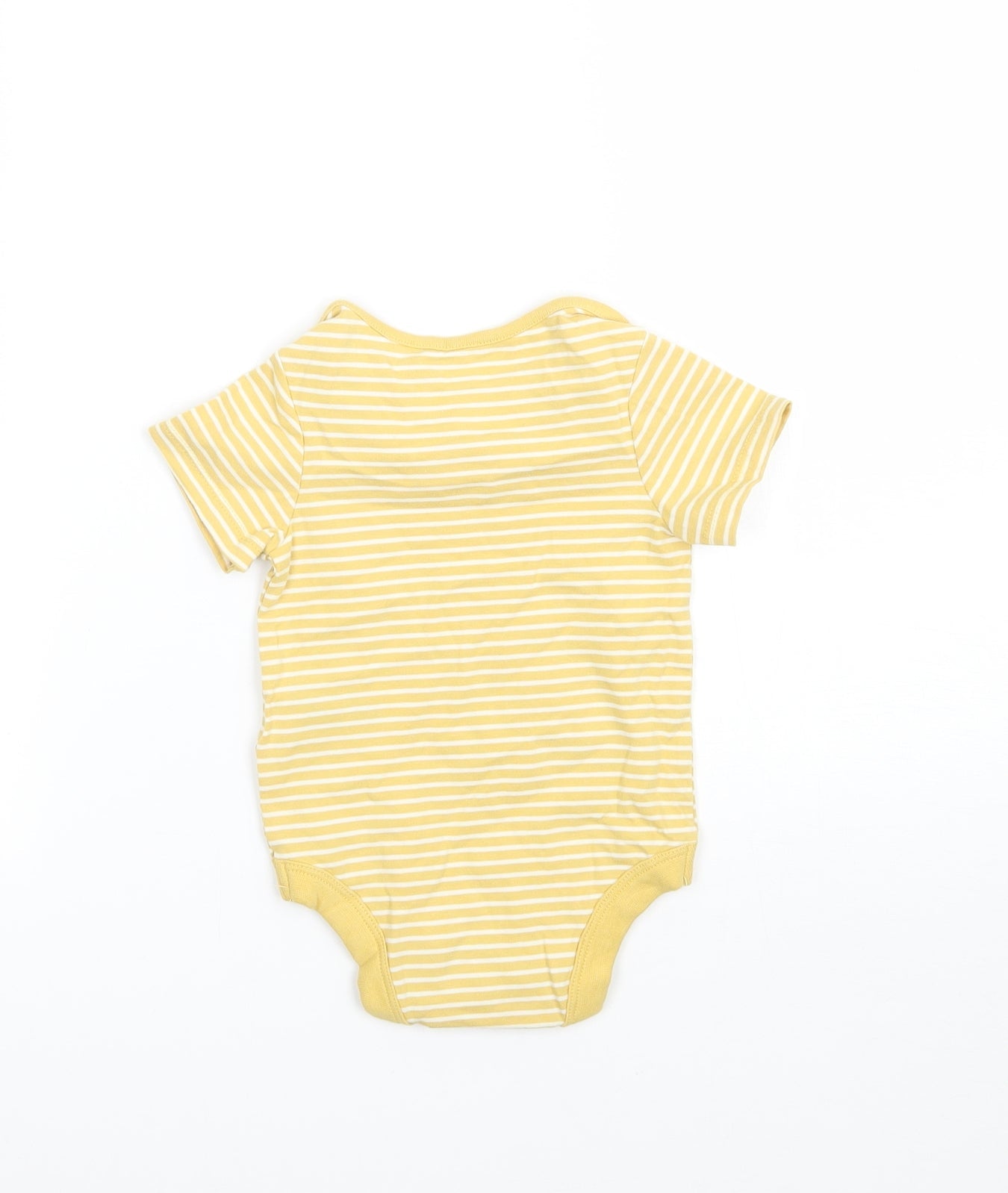 Marks and Spencer Girls Yellow Striped  Babygrow One-Piece Size 6-9 Months