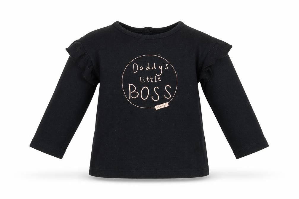 Front view of George boys’ black basic t-shirt, size 9-12, months