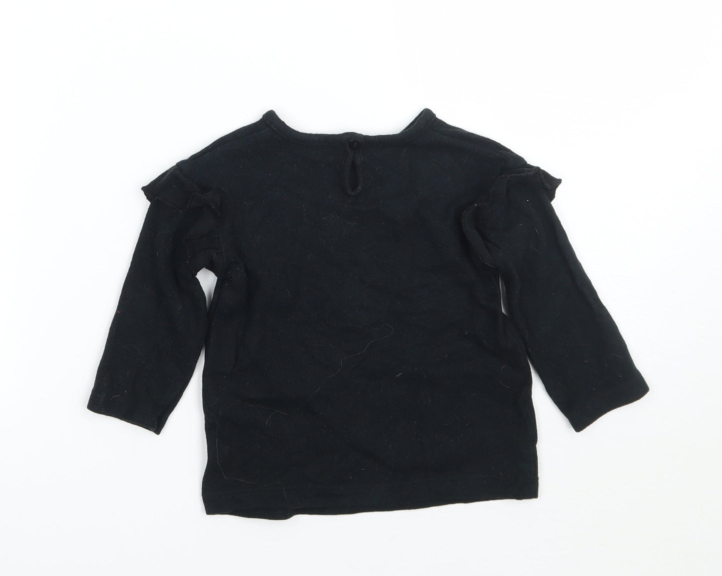 George Boys Black   Basic T-Shirt Size 9-12 Months