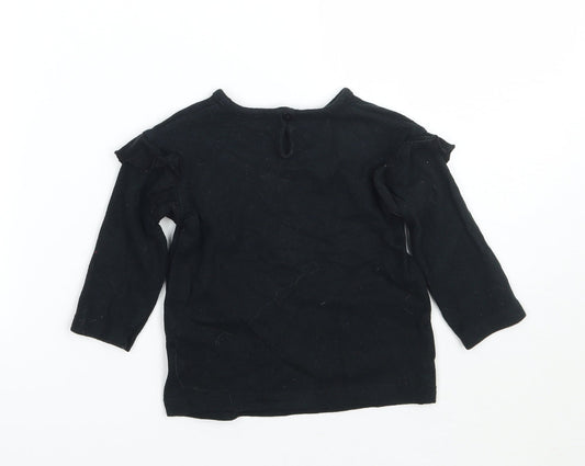 George Boys Black   Basic T-Shirt Size 9-12 Months