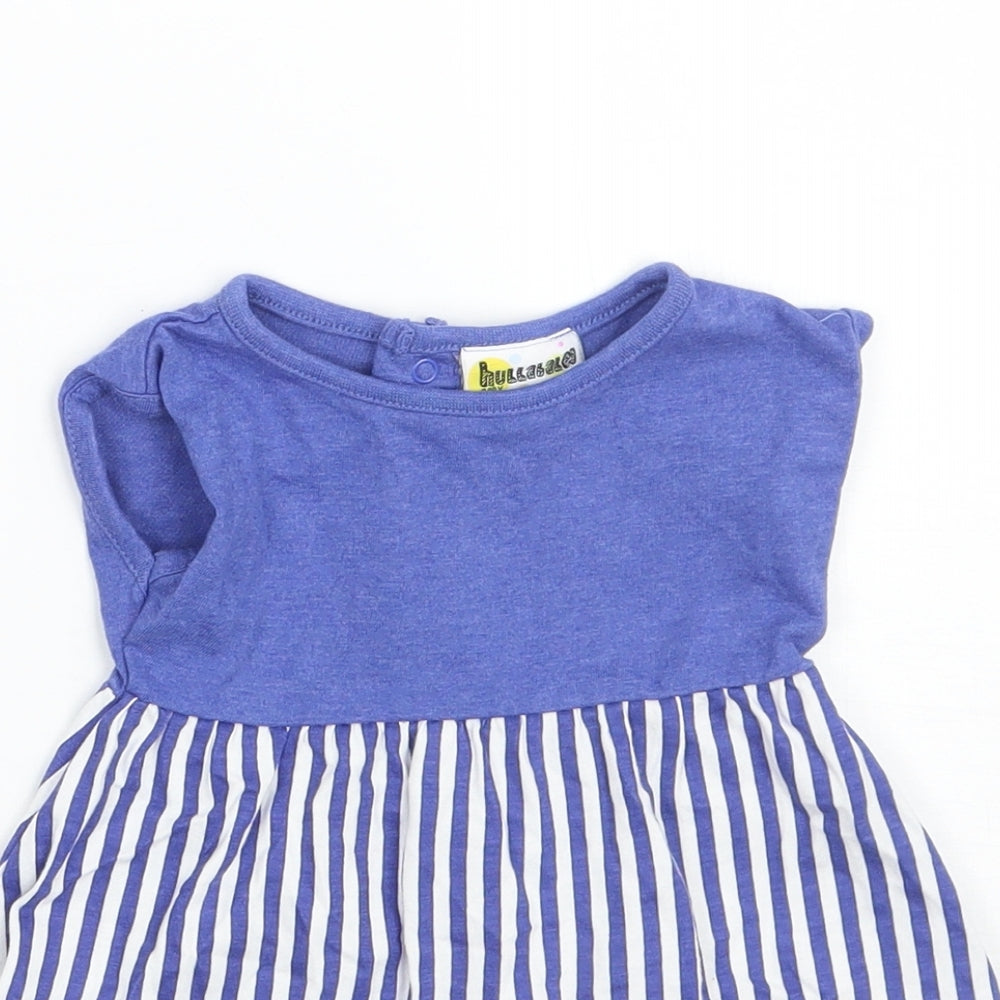 hullabaloo Girls Blue Striped  A-Line  Size 3-6 Months
