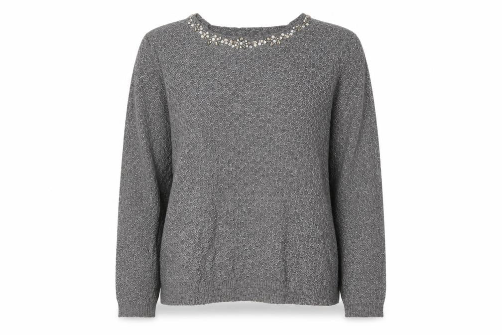 Front view of CANDA women’s grey jumper, size XL