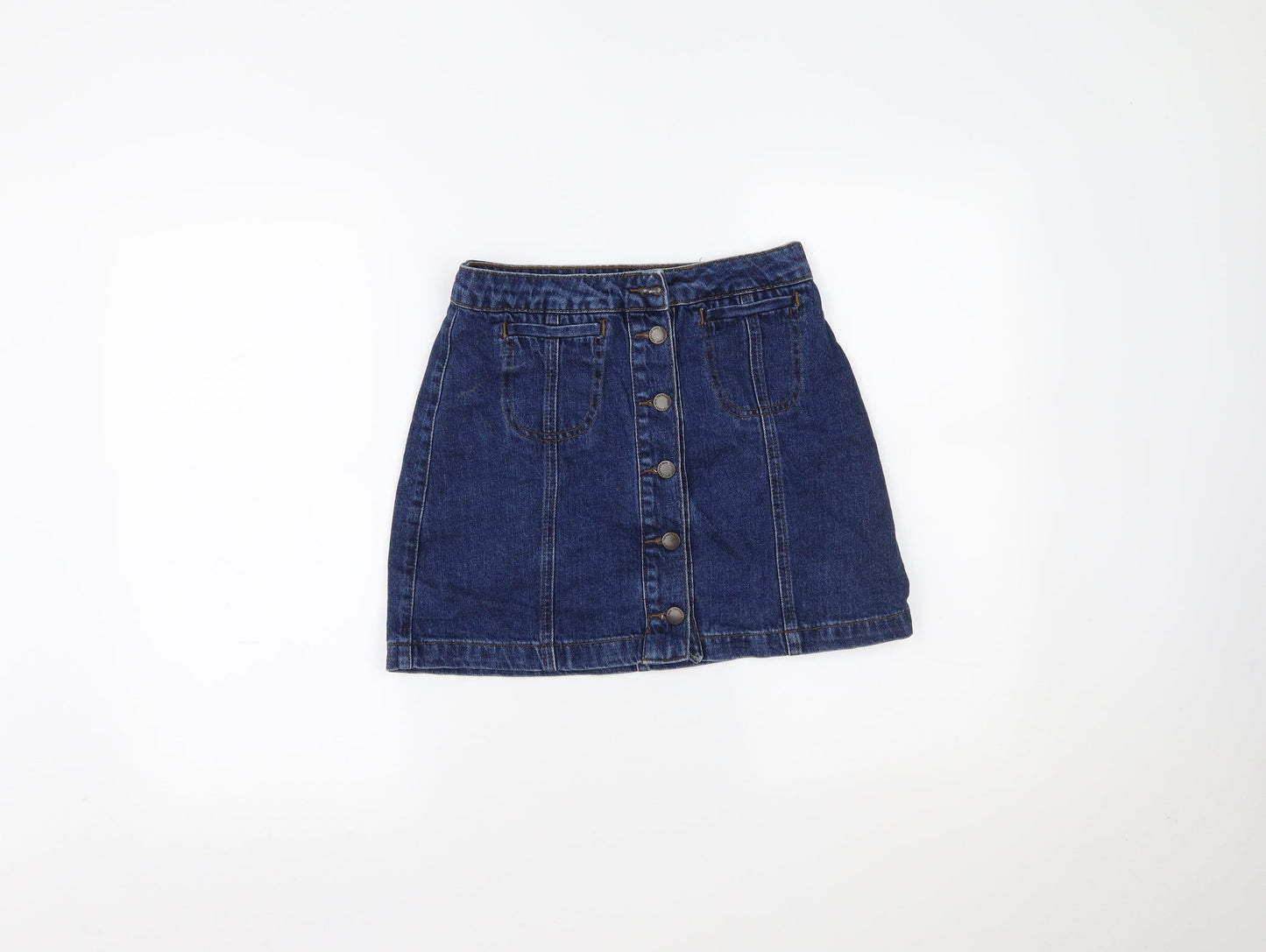 Topshop Womens Blue  Denim Maxi Skirt Size 25 in