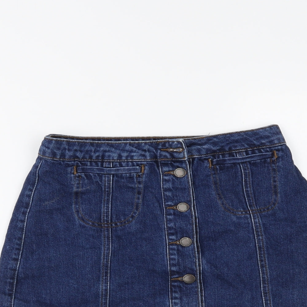 Topshop Womens Blue  Denim Maxi Skirt Size 25 in
