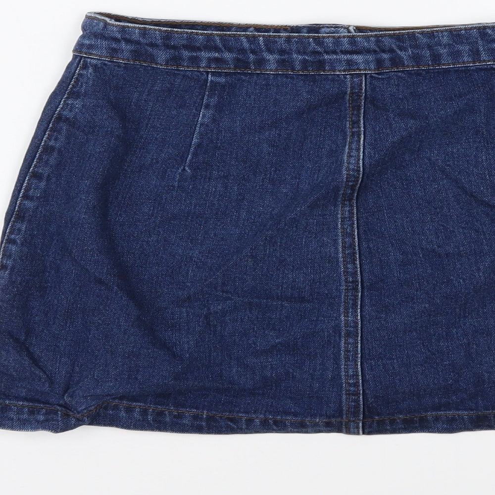 Topshop Womens Blue  Denim Maxi Skirt Size 25 in